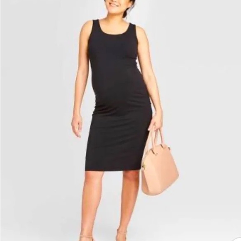Isabel Maternity by Ingrid & Isabel Black Sleeveless Bodycon Midi Dress